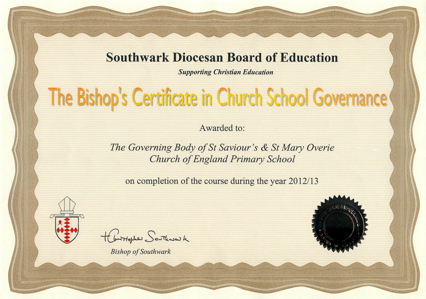 Bishop's Certificate
